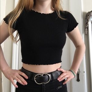 Brandy Melville cropped black tee
